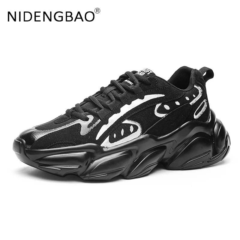 2021 Fashion Men Platform Shoes Breathable Sneakers Non Slip Chunky Sports Running Shoes Tenis Masculino Trainers Zapatos Hombre