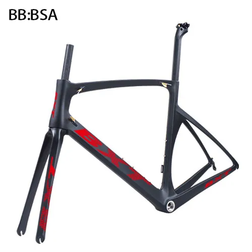 BXT red logo Китайский дешевый гоночный дорожный каркас BXT карбоновый дорожный велосипедный держатель для телефона 700c велосипед карбоновая велосипедная Рама V-Brake - Цвет: BXT red logo