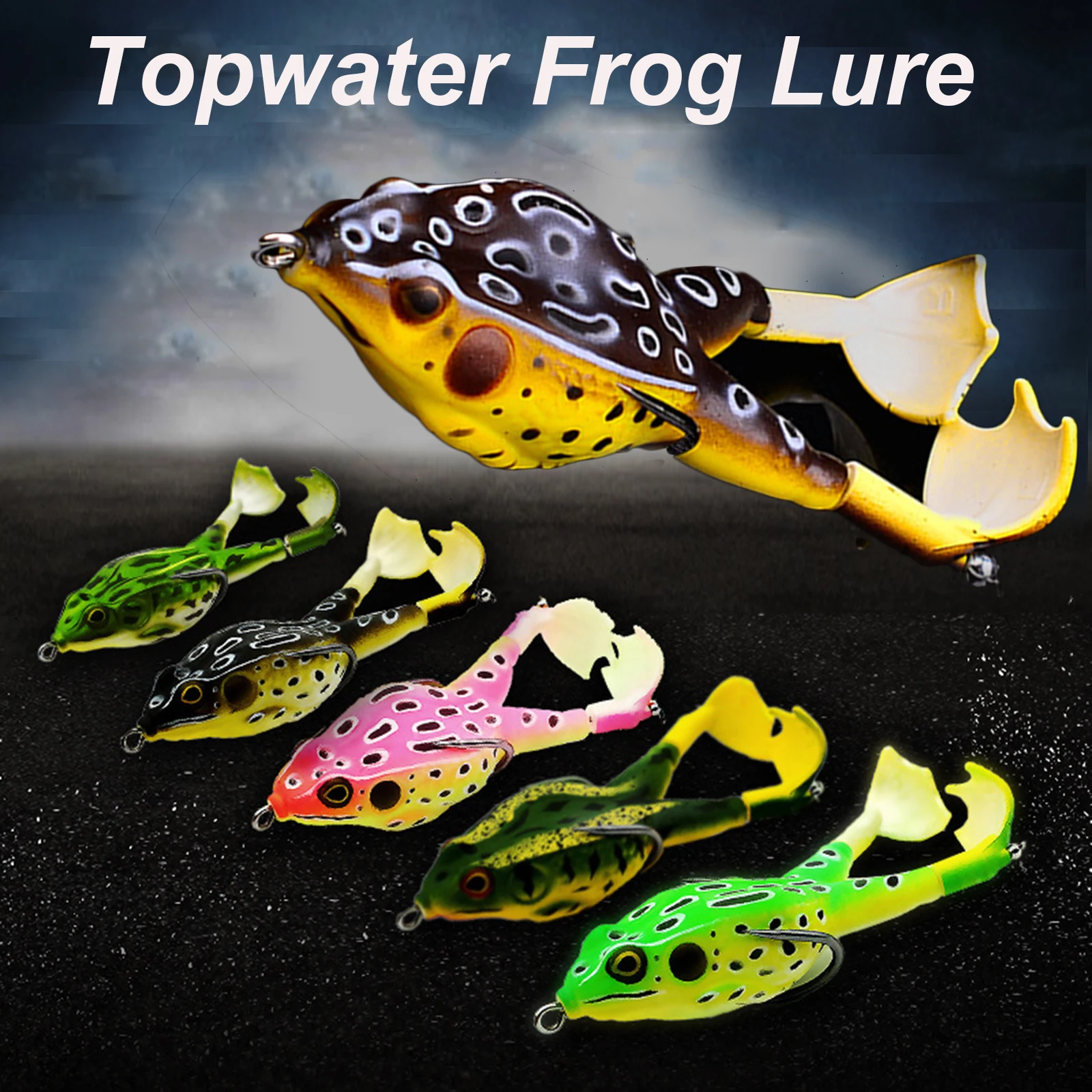 

Bait Soft Swimbait Simulation Topwater Frog Lure Double Propellers Realistic Design Prop Frog Bass Trout Fishing Lures