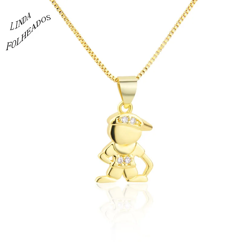 Новый дизайн модное ожерелье золотого цвета для мальчиков и девочек женщин с