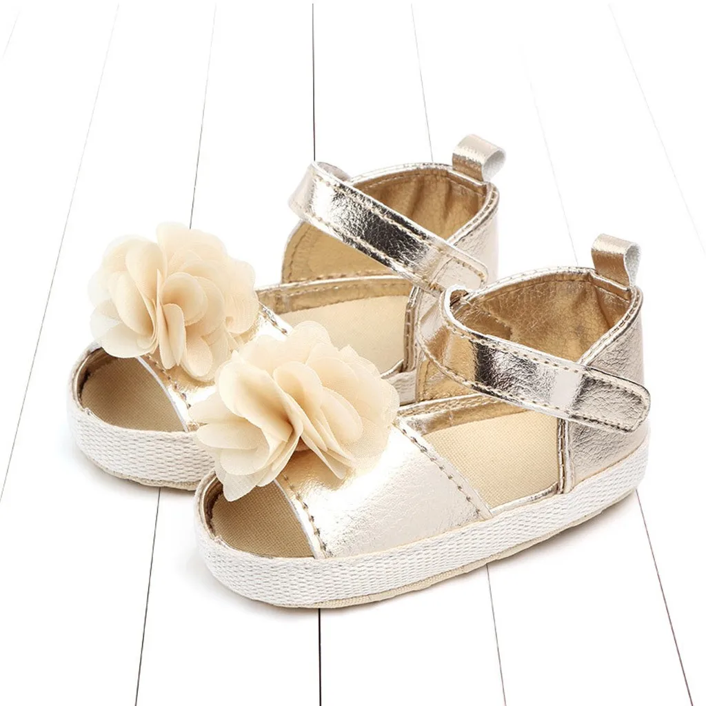 Летняя нескользящая обувь для новорожденных девочек и мальчиков с цветочным