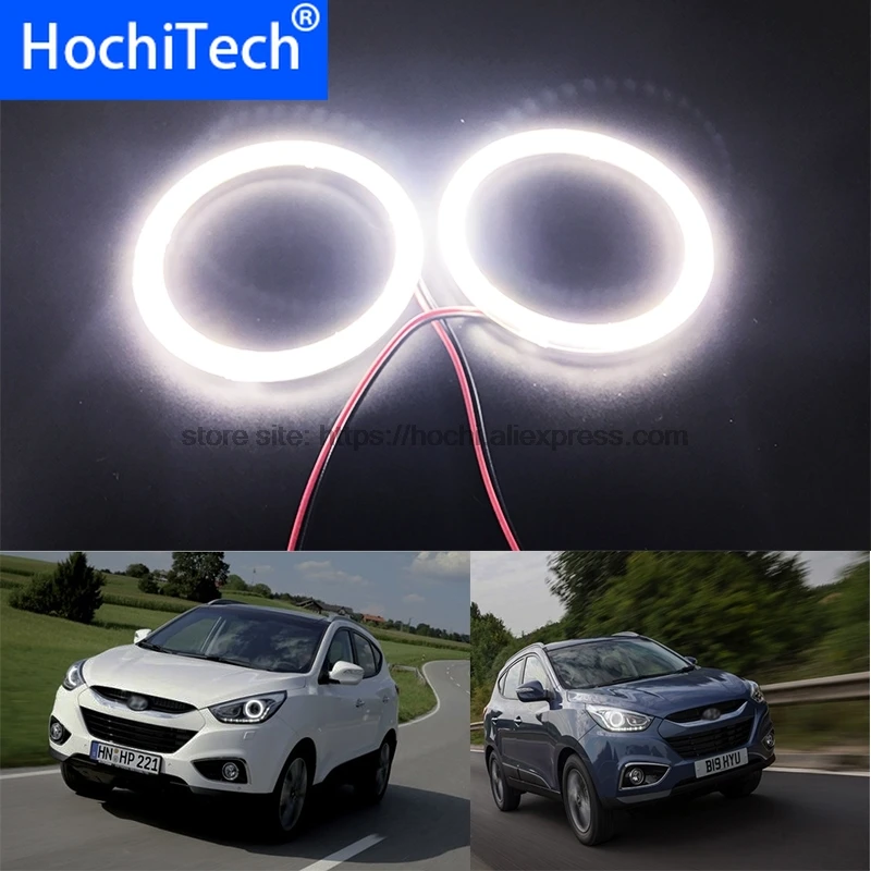 

HochiTech ультра яркий SMD белый светодиодный ангельские глазки 2000LM 12V halo ring kit дневной ходовой светильник DRL для Hyundai ix35 2010-2012