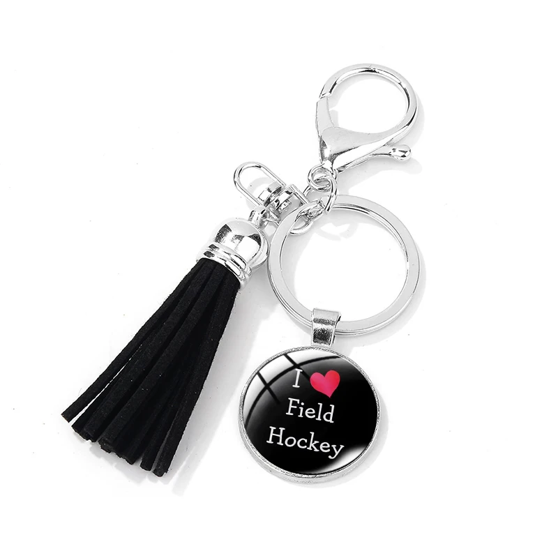 Новый модный брелок для хоккея на поле спортивный кожаная подвеска с кисточкой