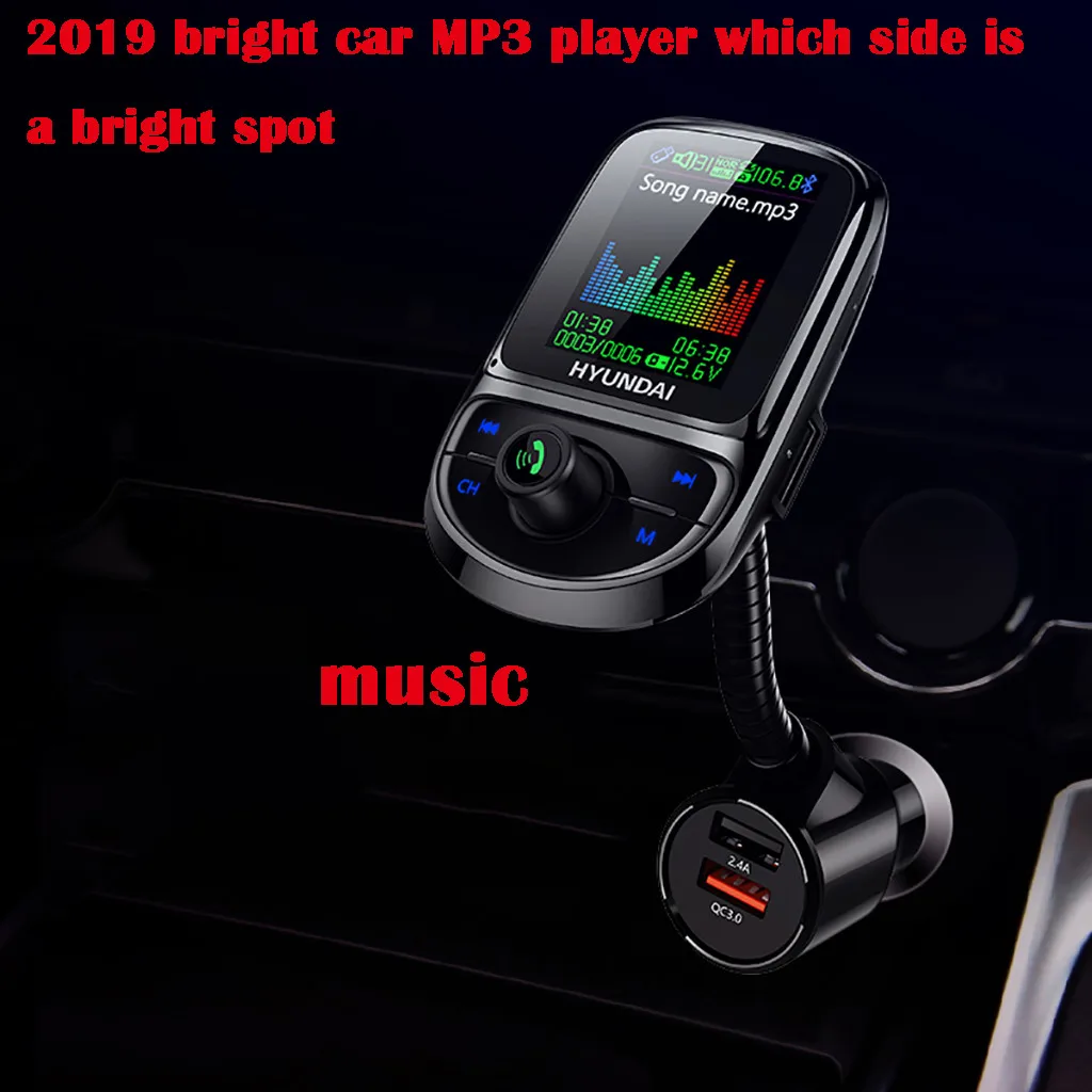 Автомобильный fm-передатчик Bluetooth MP3 музыкальный плеер аудио приемник двойной USB QC 3,0 зарядное устройство U дисковый считыватель 1,8 дюймов дисплей громкой связи