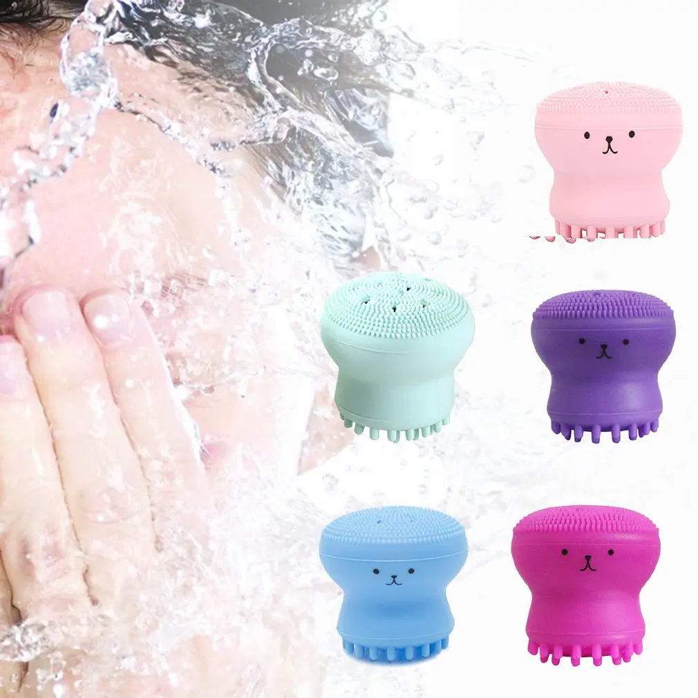 

Manual Small Octopus Facial Cleansing Brush Silicone Cleansing Brush Makeup Brushes Massage Brush Skin Care Massager for Face
