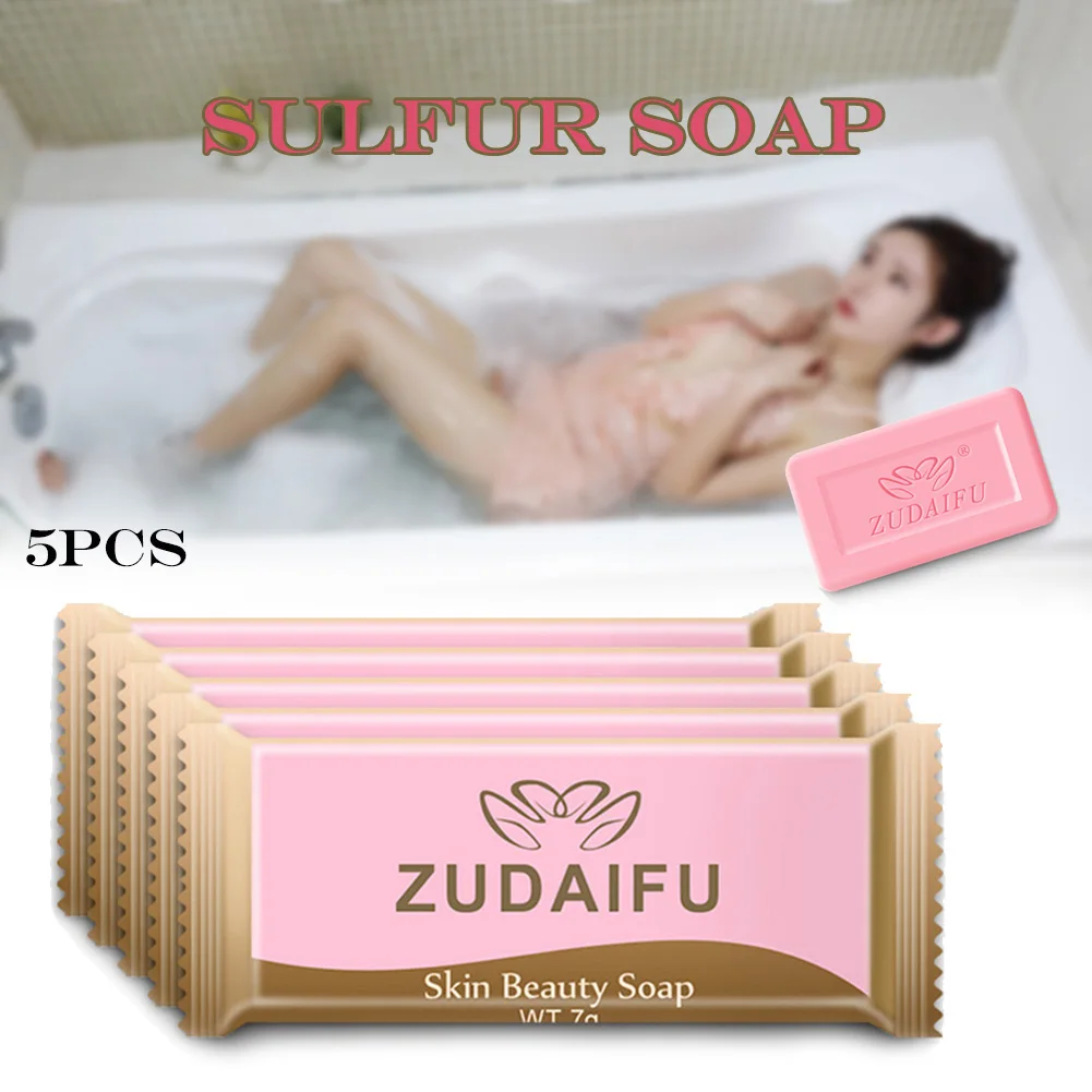 

5Pcs Portable Sulphur Soap 7g for Cleansing Skin Care Mini Body Easy to Carry MPwell