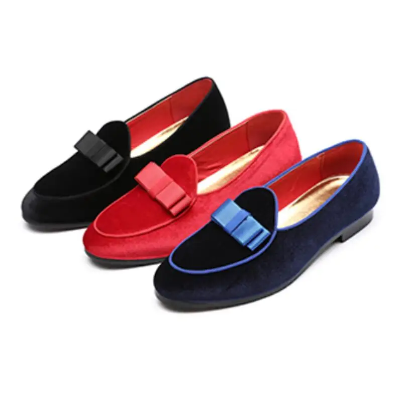 Новейшая модель Мужские бантом замшевые мокасины для мужчин Свадебное платье