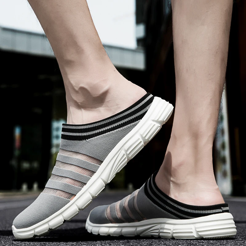 

Flying Woven shoes youth men summer Half slippers breathable men casual shoes fashion trend jogging shoes male sneakers men