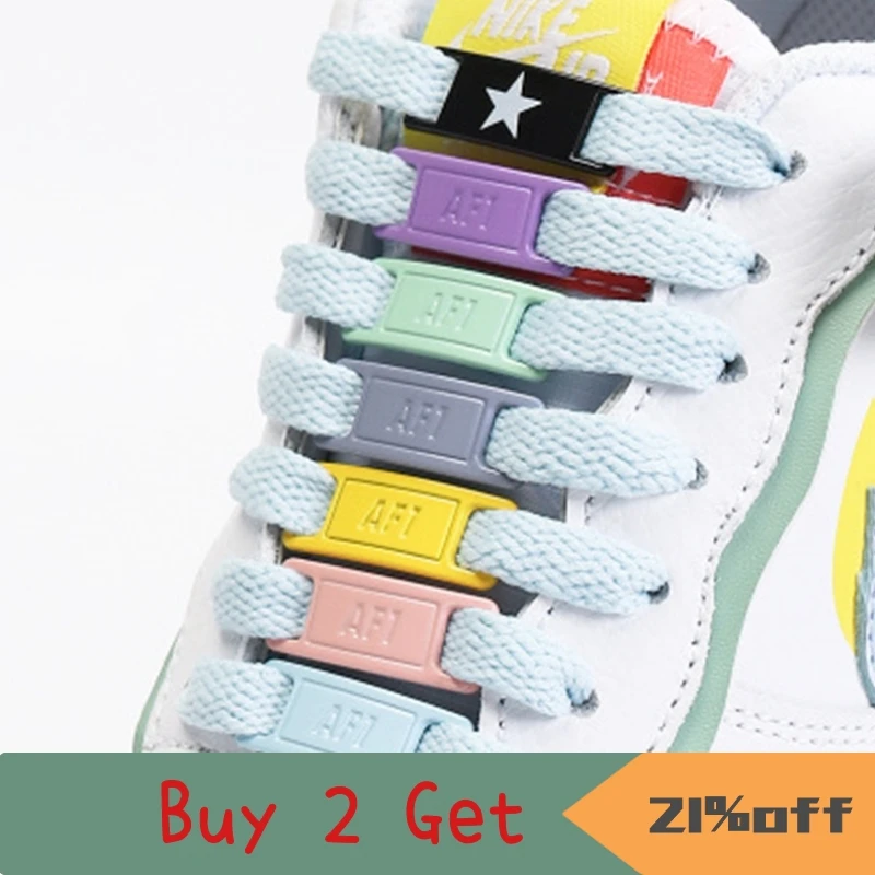 

2 шт./пара шнурки для обуви с декоративной металлической пряжкой и шнурки AF1 Пряжка для шнурков аксессуары с металлическим замком DIY тапки На...