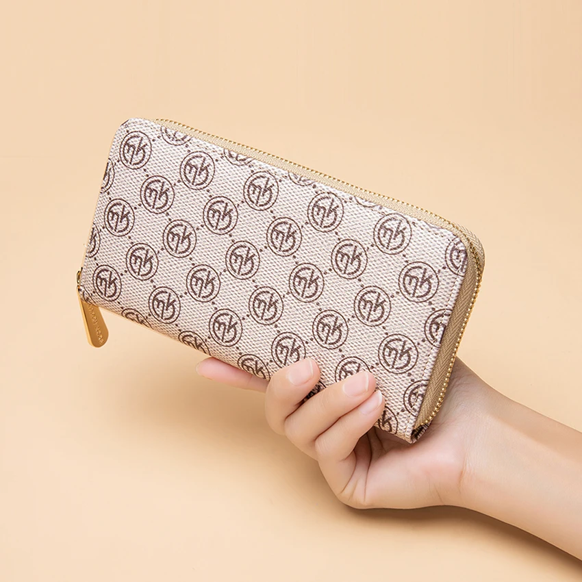 Женский кошелек из микрофибры MARRY KORS дизайнерский на молнии женский клатч с