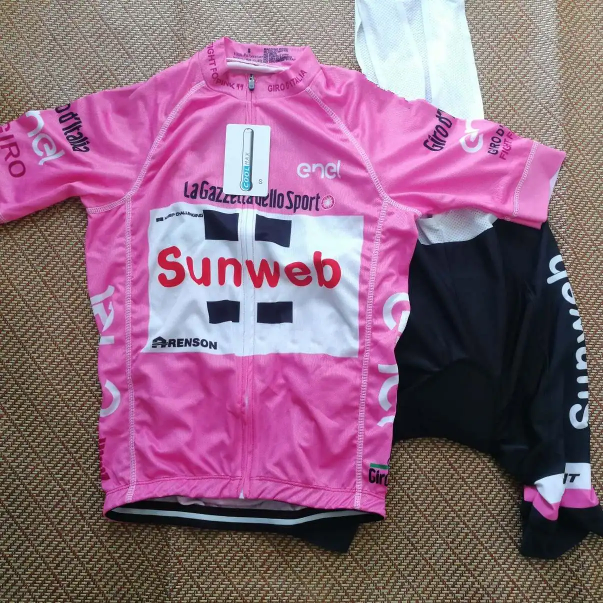 Команда Sunweb розовая велосипедная Джерси Италия турнир Чемпионат Лазерная Резка