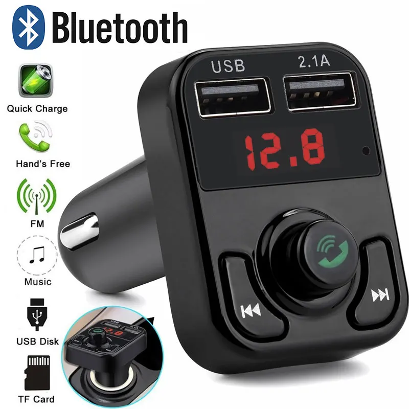 Автомобильный FM трансмиттер Vehemo Bluetooth беспроводной радиоадаптер USB устройство