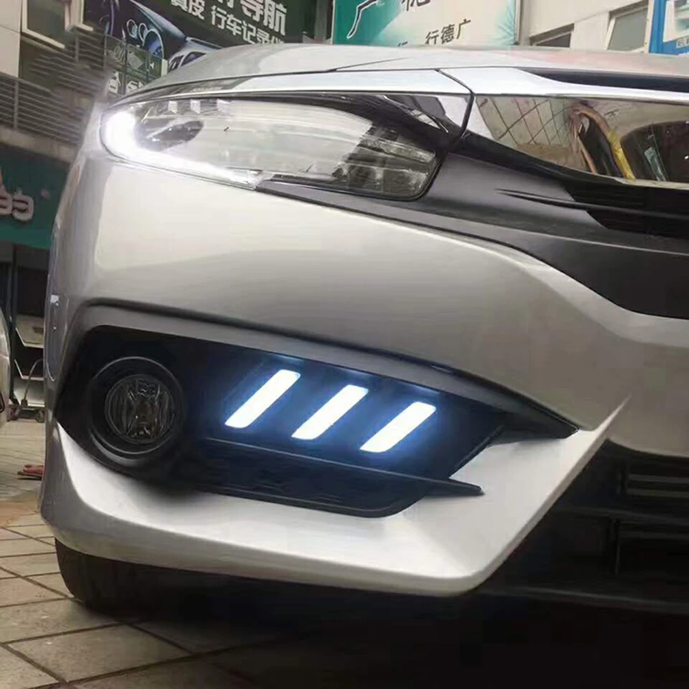 Автомобильные мигающие светодиодные дневные ходовые огни DRL для Honda Civic 10 2016 2017 2018