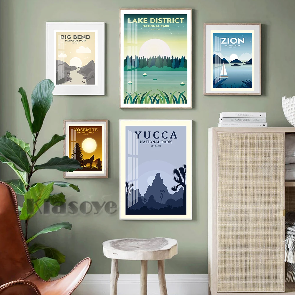 Карта путешествий с города мира плакат Юкка ледник морская клетка пейзаж холст