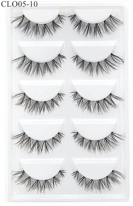 CLOTHOBEAUTY 5 пар накладных ресниц, тонкие накладные ресницы для наращивания ручной работы, натуральные мягкие невидимые ресницы, длинный толстый многоразовый макияж