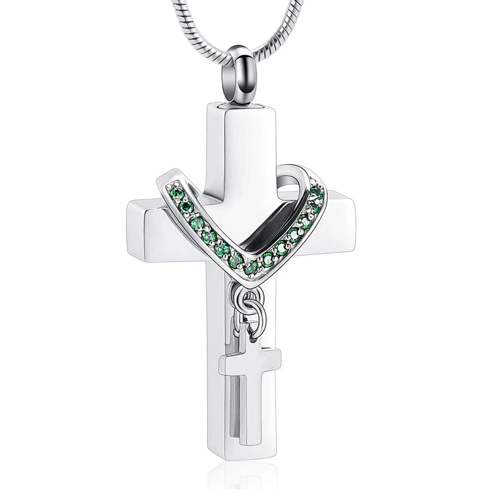 

Crystal Cross Urn Necklace for Ashes Stainless Steel Keepsake Cremation Pendant Cremation Jewelry