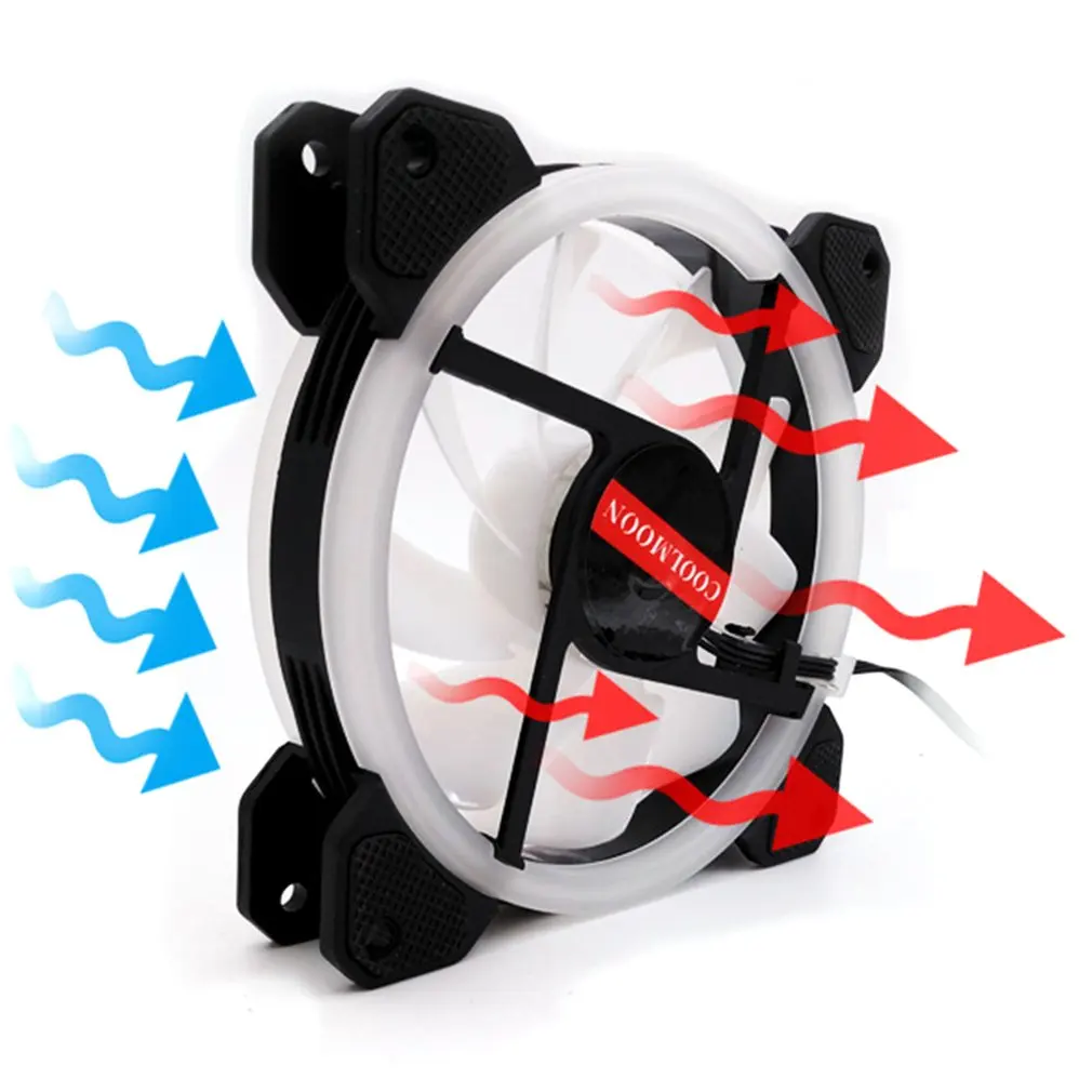 

Practical 12cm Desktop Computer Cooling Fan Silent Fan RGB Chassis Fan Durable Silent Non-slip Cooling Fan
