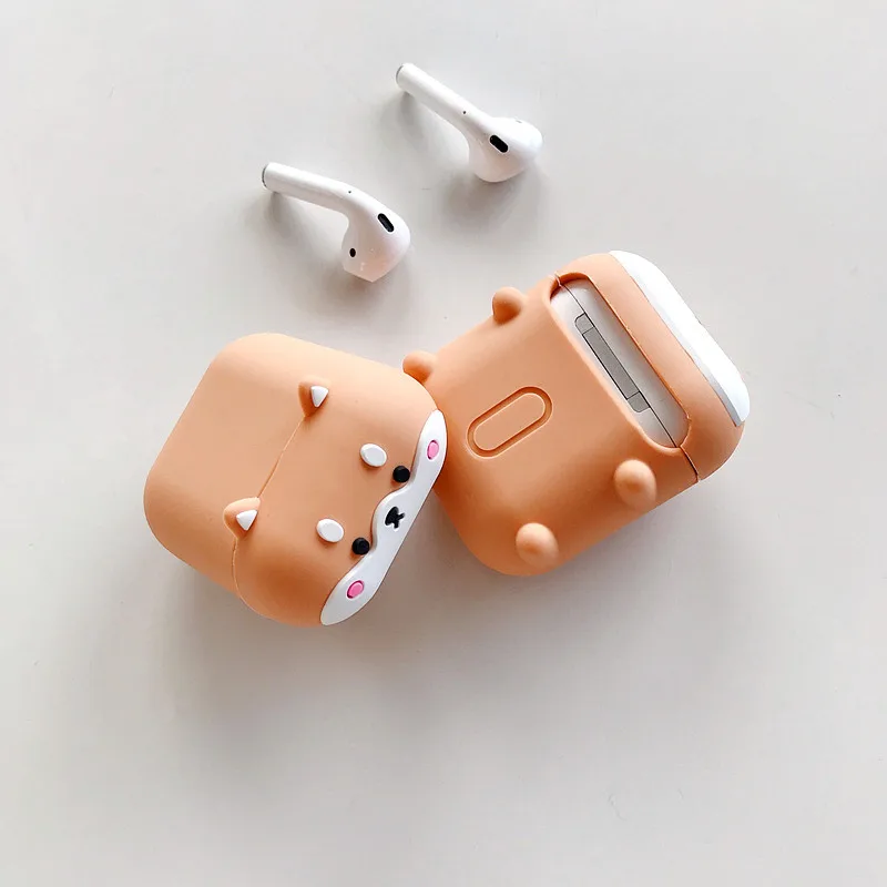 

New 2021 Headphone accessories cartoon Corgi puppy wireless bluetooth headset protective case for AirPods 1 2 Pro