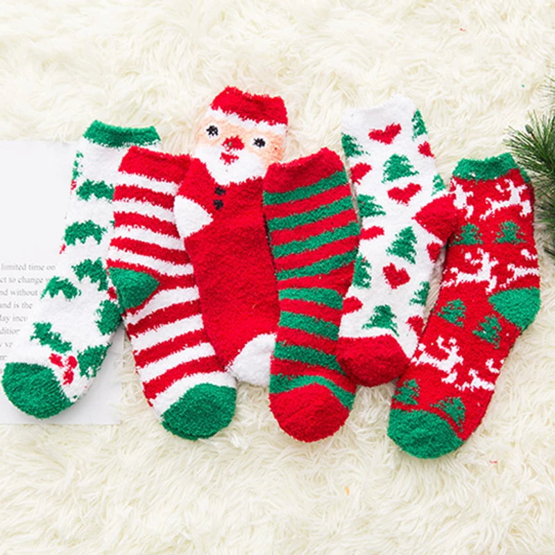 

Christmas Gift socks Women Sock Winter Warm Colorful kawaii Socks Soft Cotton Cute Santa Claus Deer Socks For Girl 2020 new