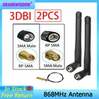 GRANDWISDOM 2 шт. 868 МГц антенна 3dbi sma разъем 915 МГц lora модуль lorawan антенна ipex 1 SMA Штекерный Удлинительный кабель