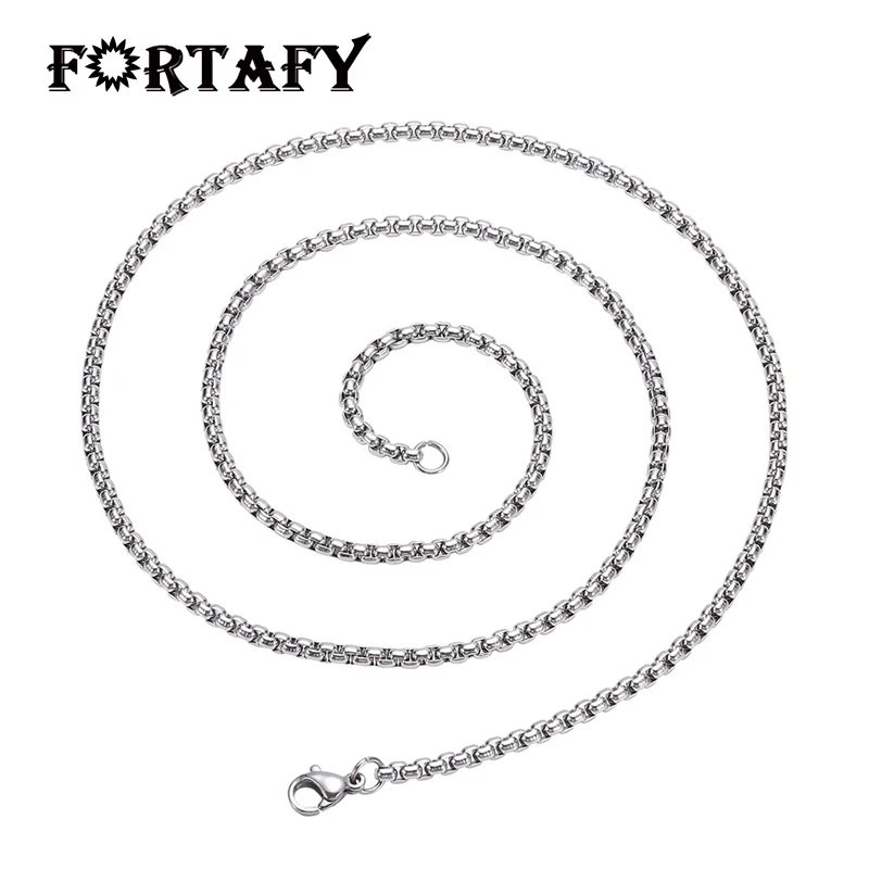 3 мм из нержавеющей стали квадратное жемчужное ожерелье DIY Ювелирная коробка цепь