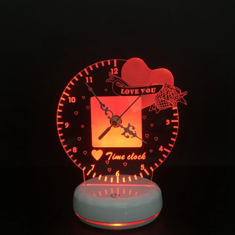 Топ Часы светодиодный Ночник светильник пульт дистанционного управления и