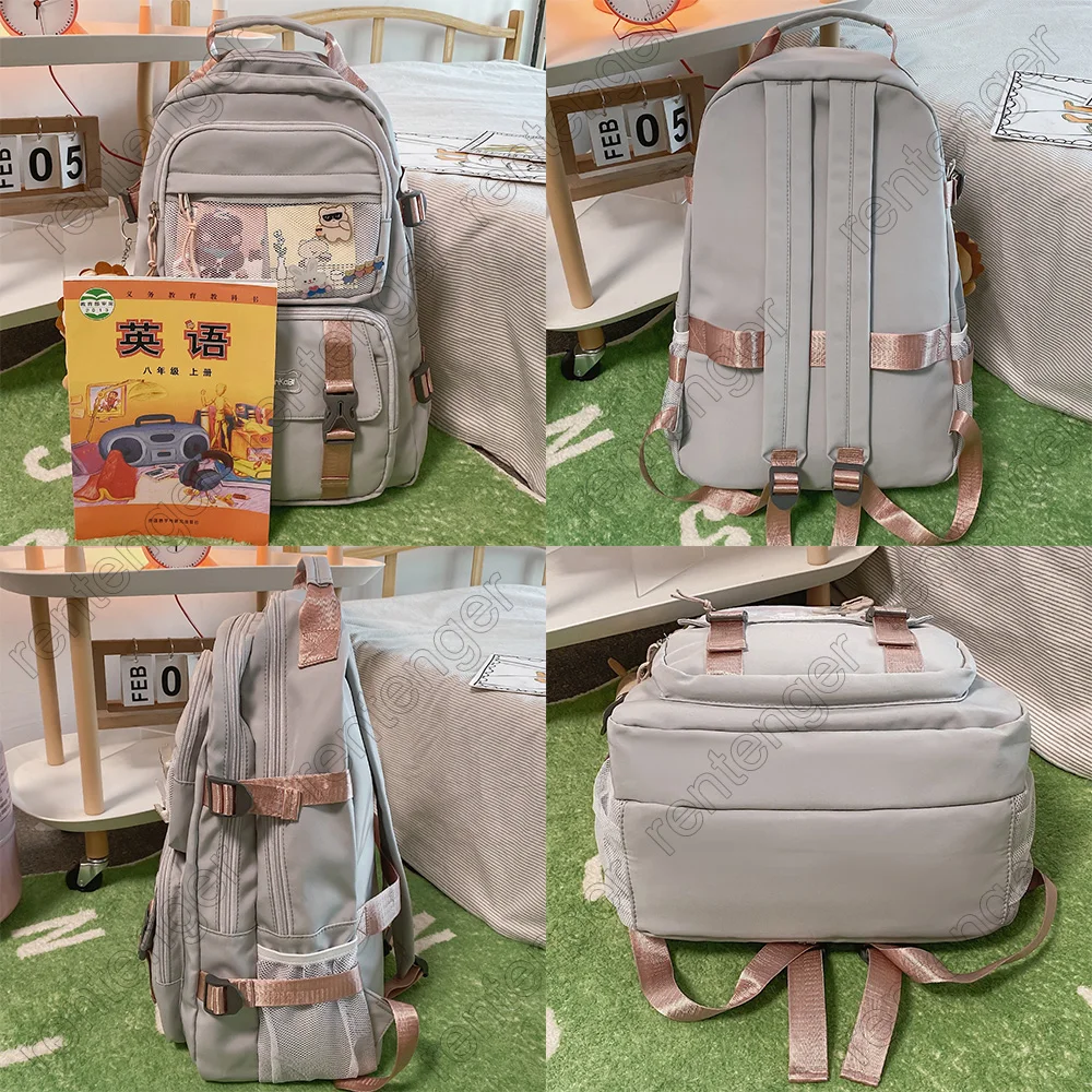 

Cute Female Book Backpack Fashion Girl Laptop Mesh School Net Bag Women Kawaii Waterproof Travel Backpack Student College Ladies