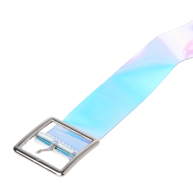 

Hot Sale Waist Belt Laser Metal Buckle Casual Decoration Pin Transparent Fashion