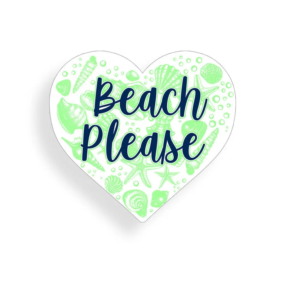 Пляж пожалуйста наклейка в форме сердца морской раковины охлаждение