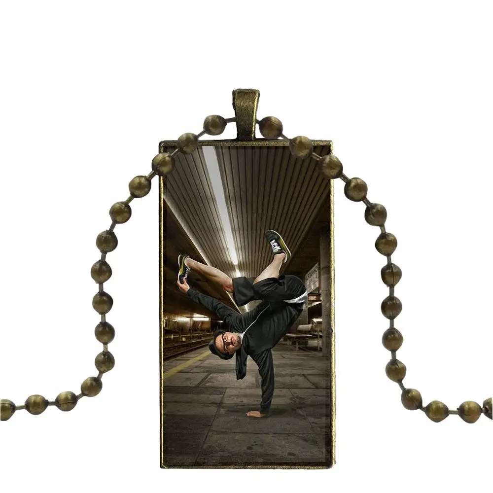 Tumblr танцор для женщин Девушка подарок ожерелье с бронзовым покрытием стекло