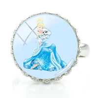 disney cinderella 2021 new ring taste temperament jewelry adjustable size ring fashion glass jewelry for friends