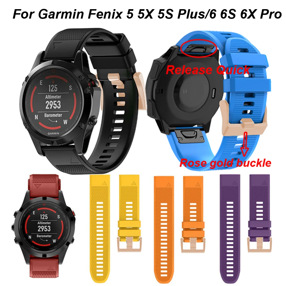 22 26 мм мягкий силиконовый ремешок для Garmin Fenix 6 6X 6S Pro 5S 5X plus 3 HR Forerunner 935 945 часы