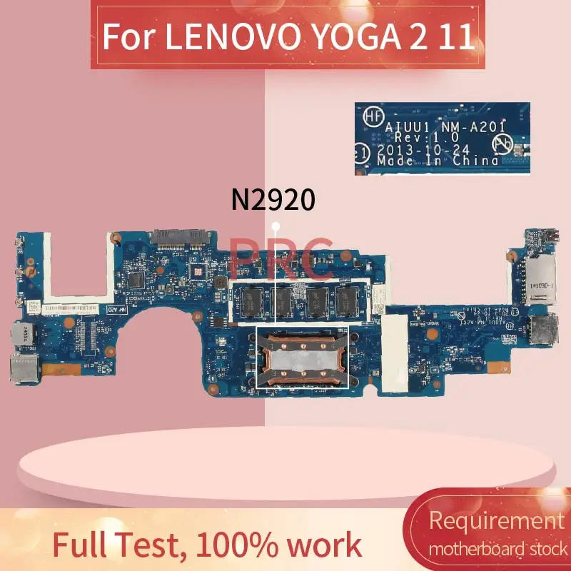 For LENOVO YOGA 2 11 N2920 4GB Laptop motherboard AIUU1 NM-A201 SR1SF DDR3 with 4GB RAM Notebook Mainboard