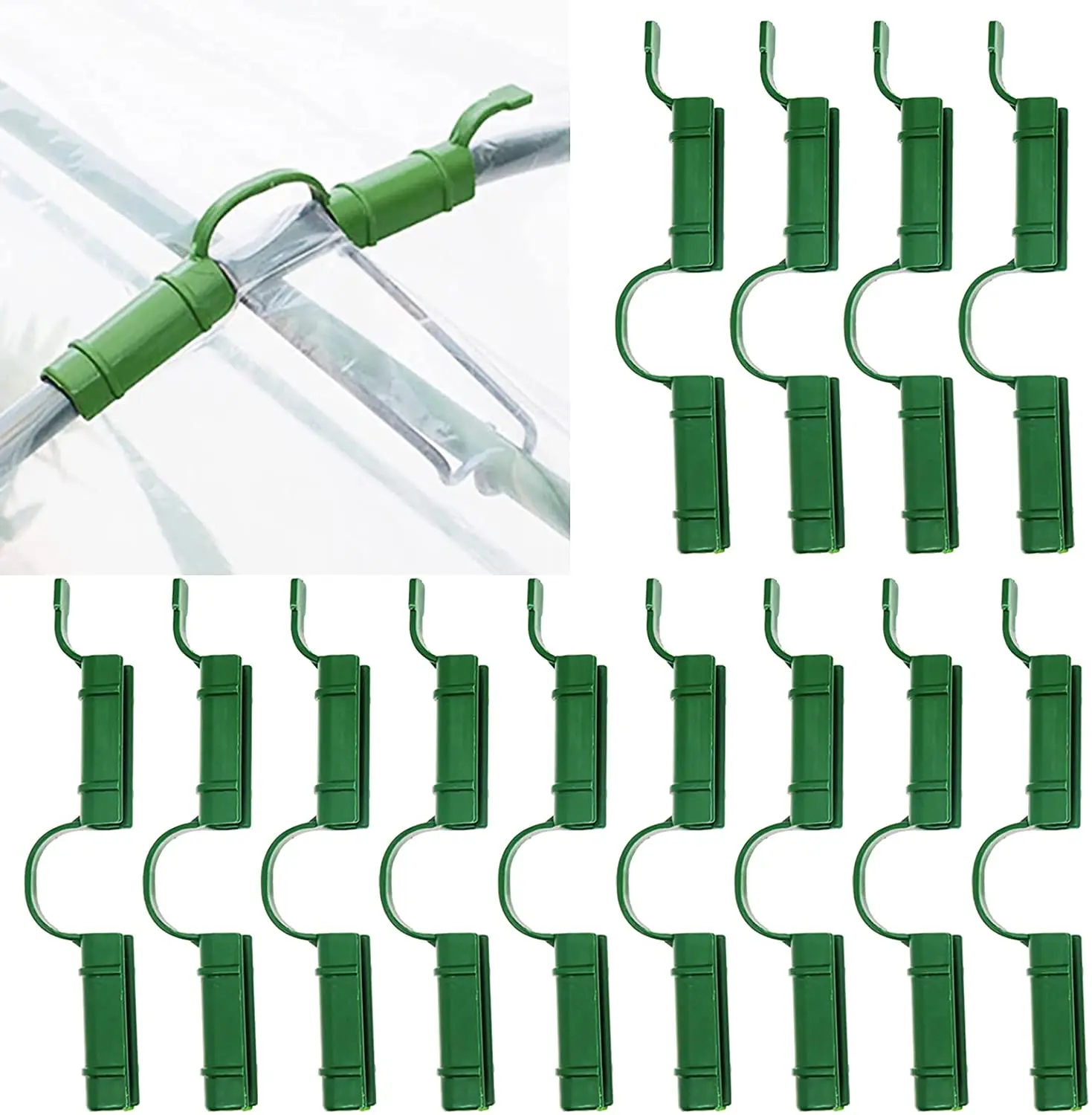 

11mm Greenhouse Clamps Clips Row Cover Netting Tunnel Hoop Clips Shed Film Shading Net Rod Clip for Greenhouses Frame Shelters