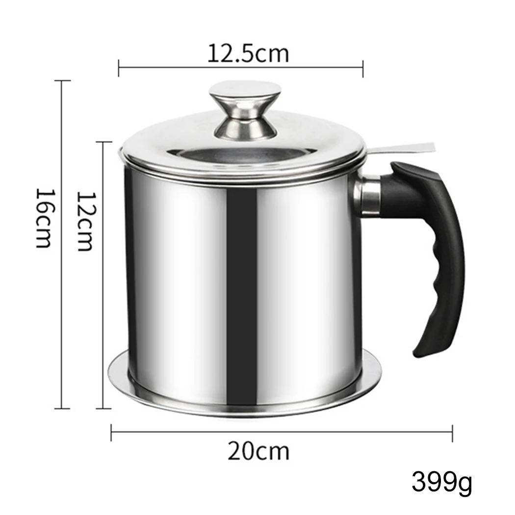 

1.3L Stainless Steel Oil Strainer Pot Container Jug Storage Can With Filter Cooking Oil Pot For Kitchen Household Tools