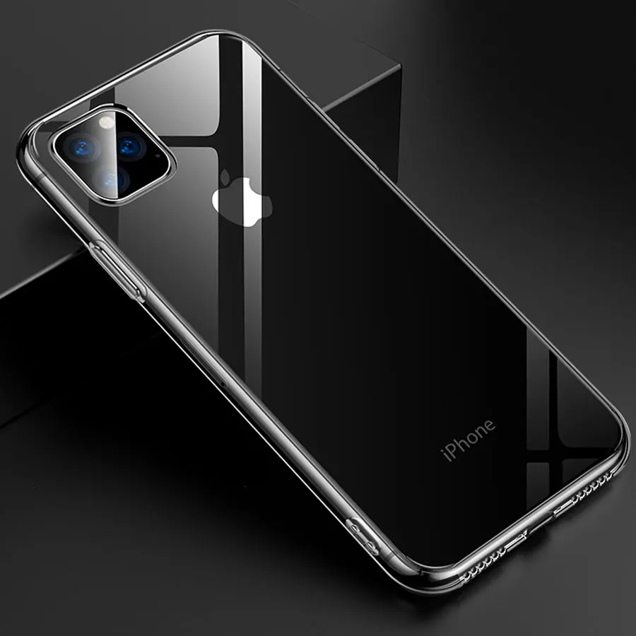 Силиконовый прозрачный чехол для iPhone 11 Pro максимальный Чехол ТПУ X XR XS Max задняя