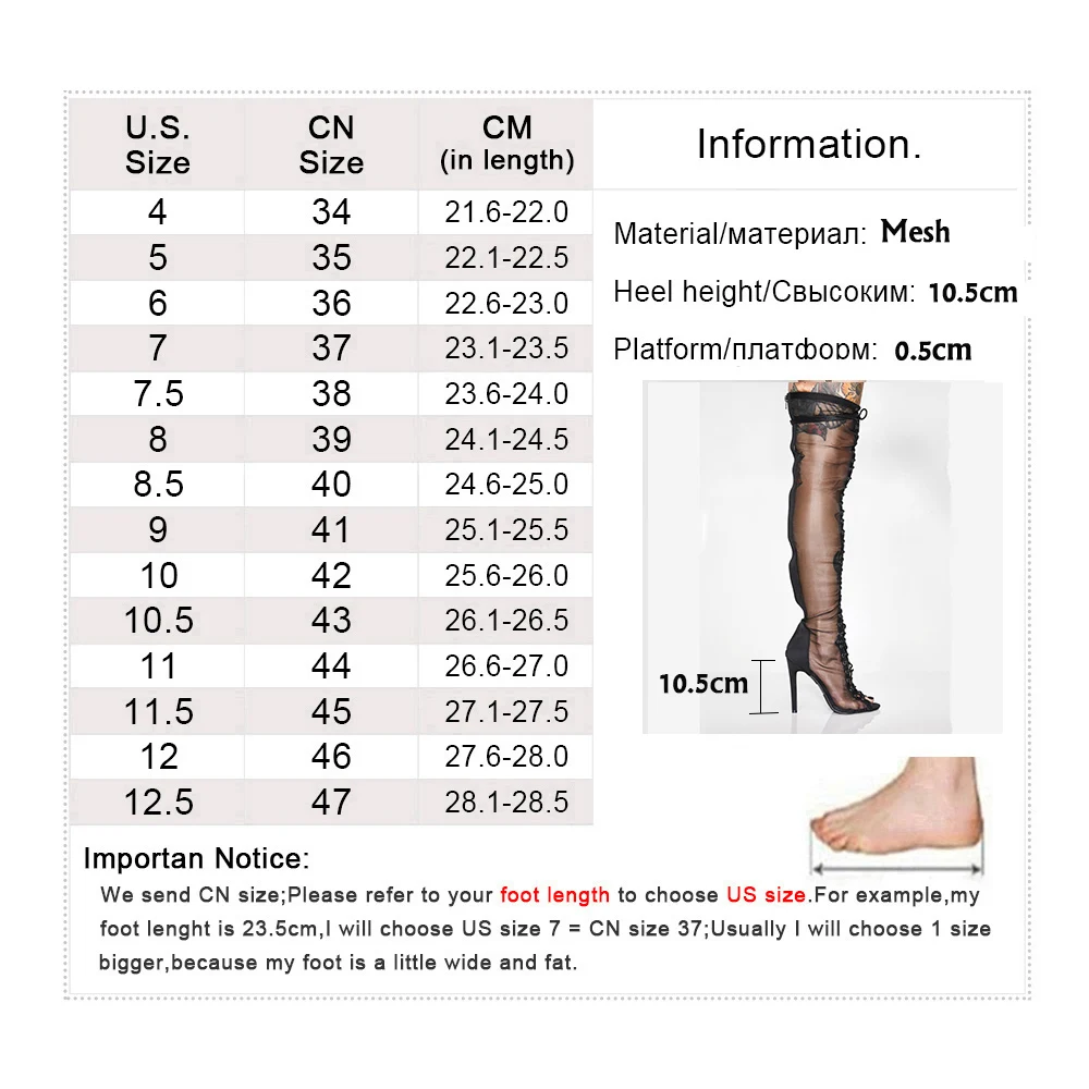 Новинка черные сетчатые сандалии женские ботфорты на высоком каблуке с открытым