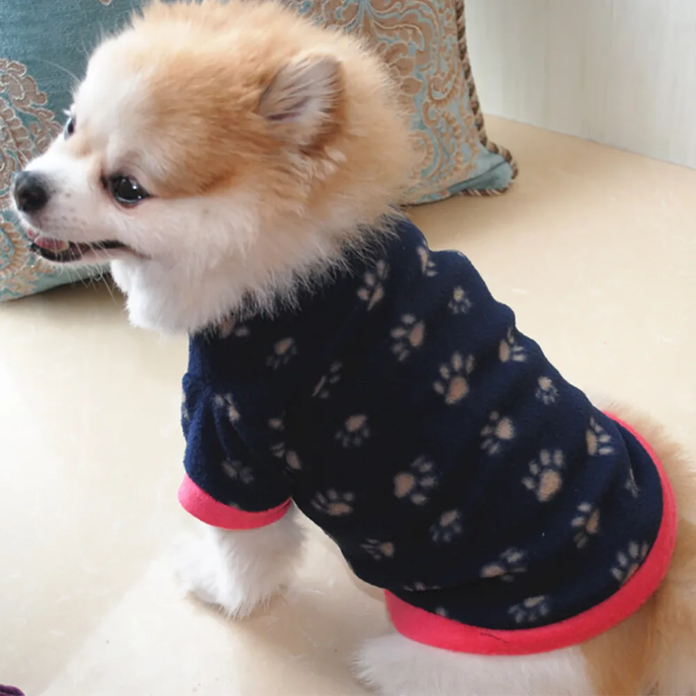 Модный ворсистый теплый наряд для собак и кошек одежда щенков Мягкая флисовая