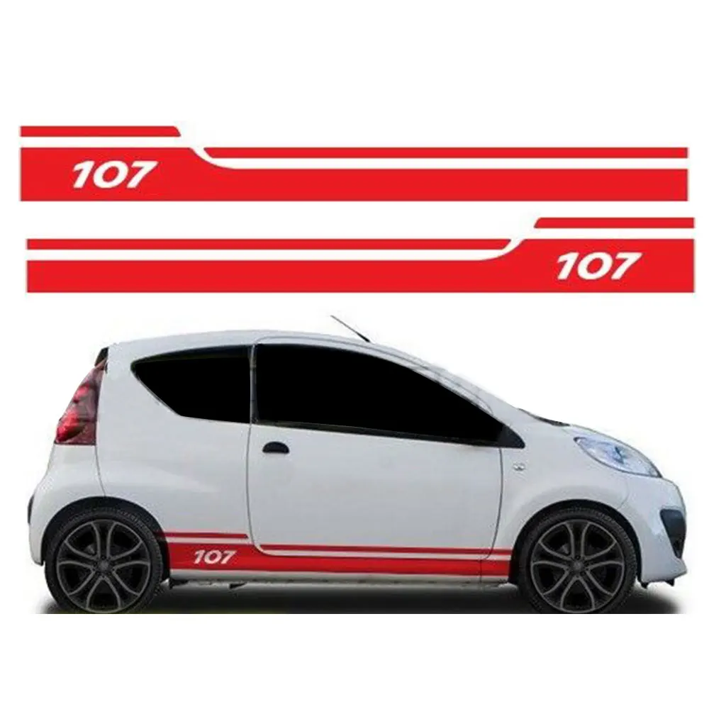 

Для Peugeot 107 виниловые наклейки с боковыми гоночными полосками