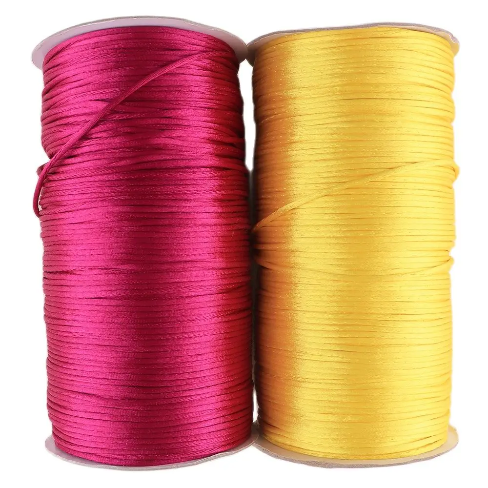 1 5 мм китайский узел макраме шнур желтый/фиолетовый атласный для бисероплетения