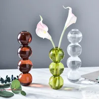 INS Sparkling Ball Bubble Glass Vase Flower Arrangement Home Decoration Hydroponics Glass Art Flower Ware Desktop Decor Ornament