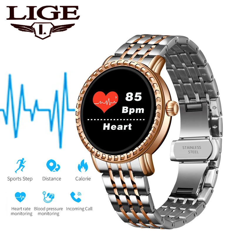 

LIGE Sports Smartwatch Blood Pressure Heart Rate Monitoring Fitness Tracker Android Women Activity Pedometer Smart Watch for iOS