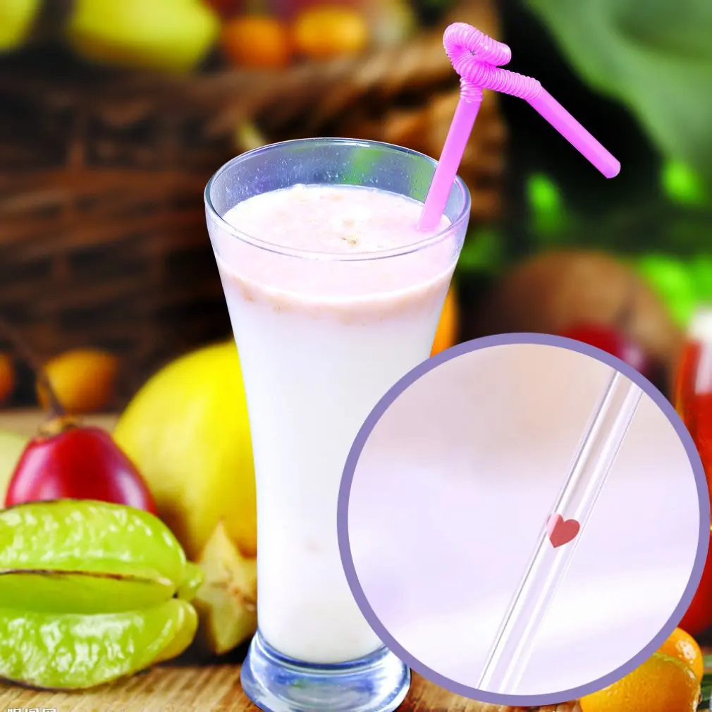 

100 Pcs Flexible Plastic Solid White Party Tea & Coffee Shop Disposable Drinking Straws Wedding Decorations