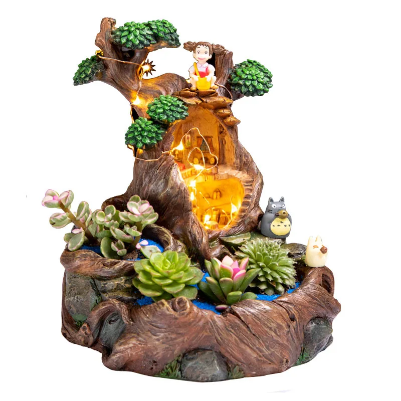 Микро пейзаж цветочный горшок для суккулентных растений офис в виде пенька из