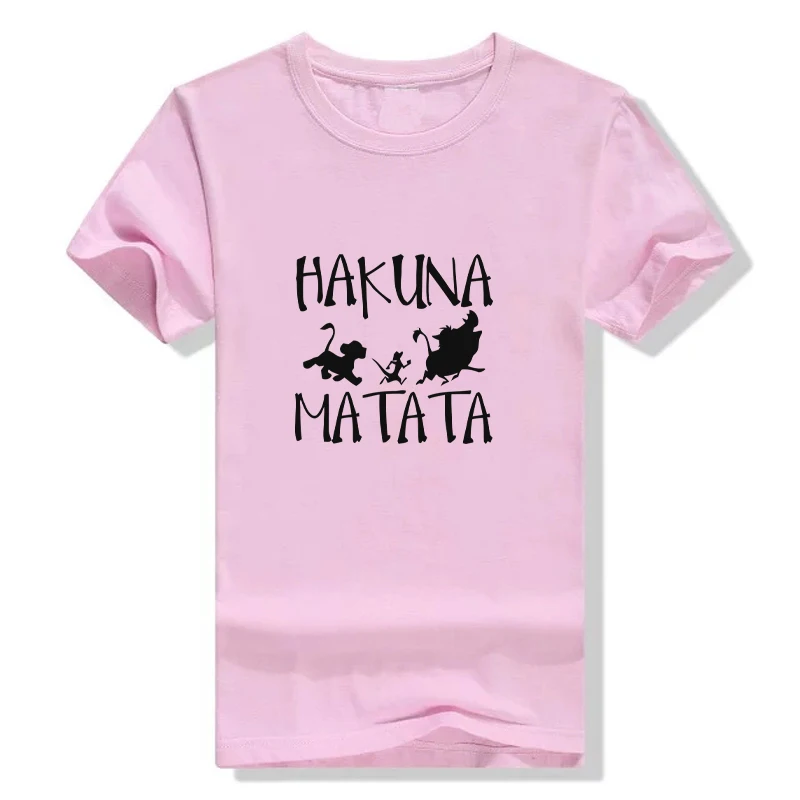 HAKUNA MATATA женская футболка летняя Tumblr 2019 короткий рукав принт мультфильм белая