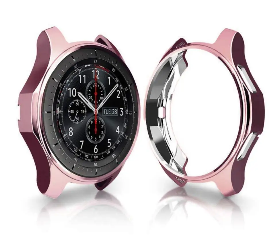 rose pink Мягкий защитный из ТПУ чехол Frontier galaxy watch 46 мм 42 мм защитный чехол-бампер для samsung gear S3 - Цвет ремешка: rose pink