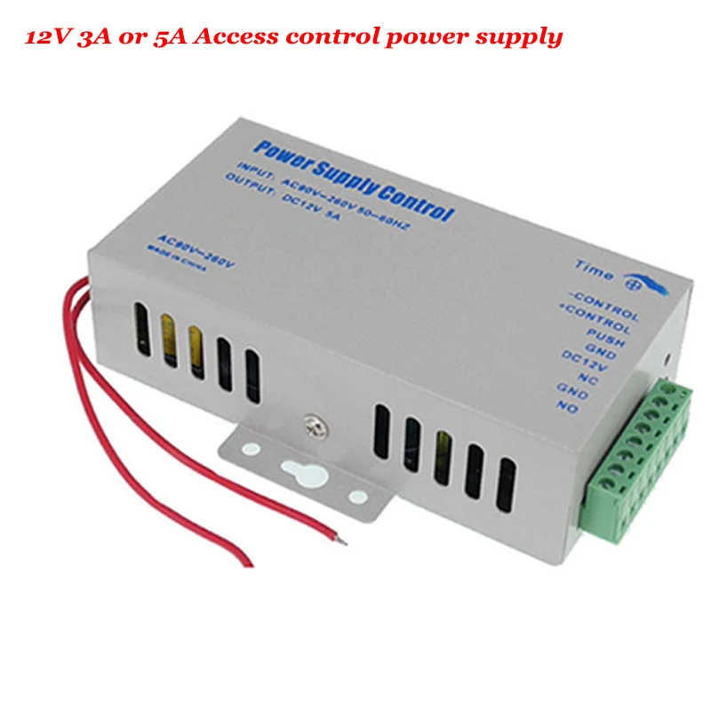 

AC100-240V Input Output 12V 3A 5A power supply for access control system video intercom electric lock time delay Unlock control