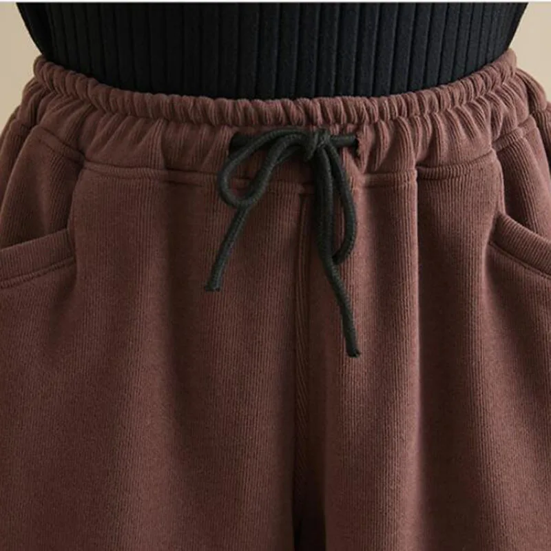 

2020 Winter Women Gym Sweatpants Workout Plush Trousers Solid Thick Warm Winter Female Sport Pants Running Pantalones FC363