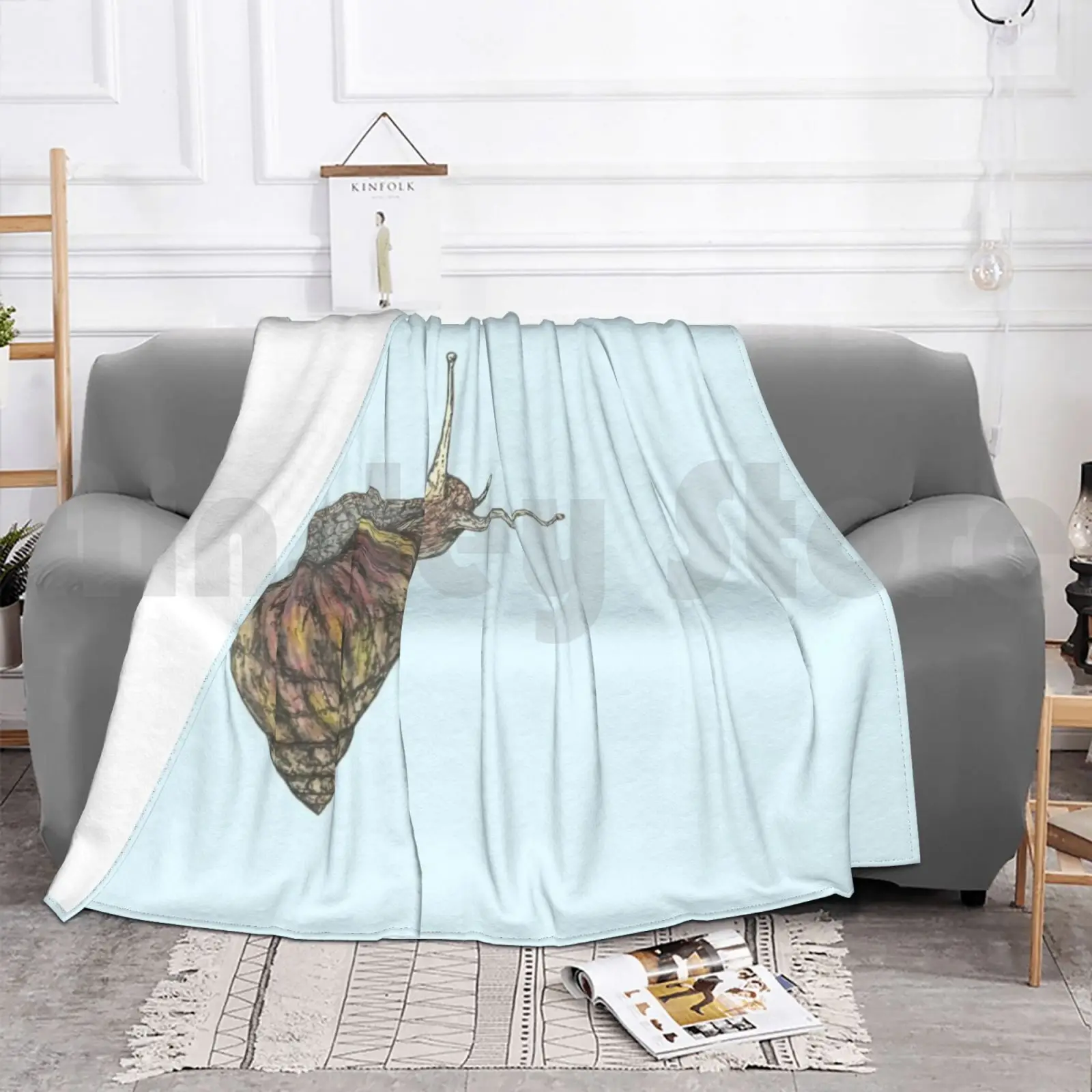 Одеяло с улиткой Torti для дивана-кровати путешествия улитка животное природа сад