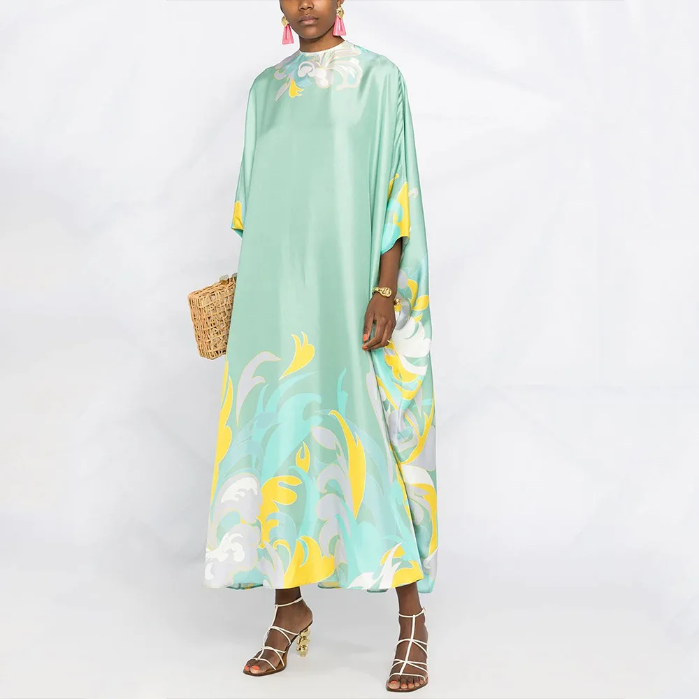 Дубайский мусульманский халат Макси женское Африканское платье повседневное платье Средний Восток одежда с принтом свободная африканская...